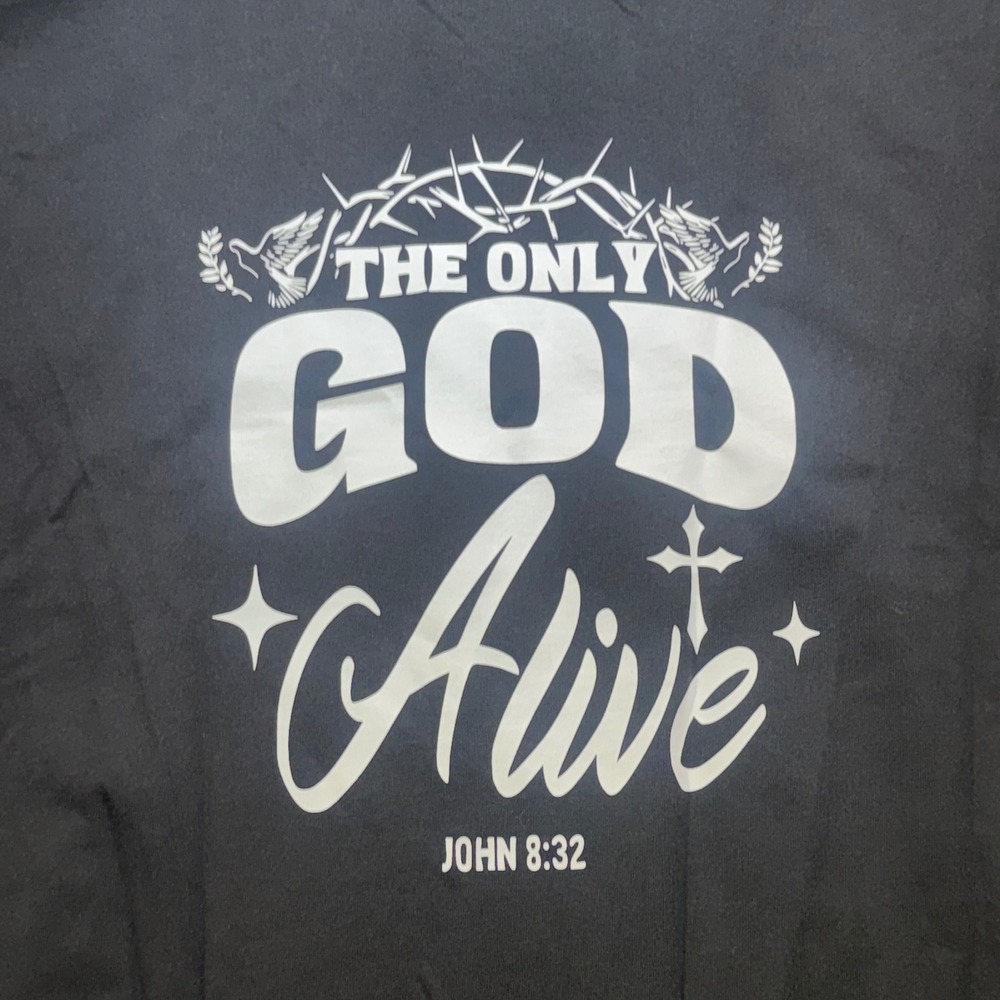 Jesus Tee The Only God Alive John 8:32 Christian Graphic T-Shirt Large